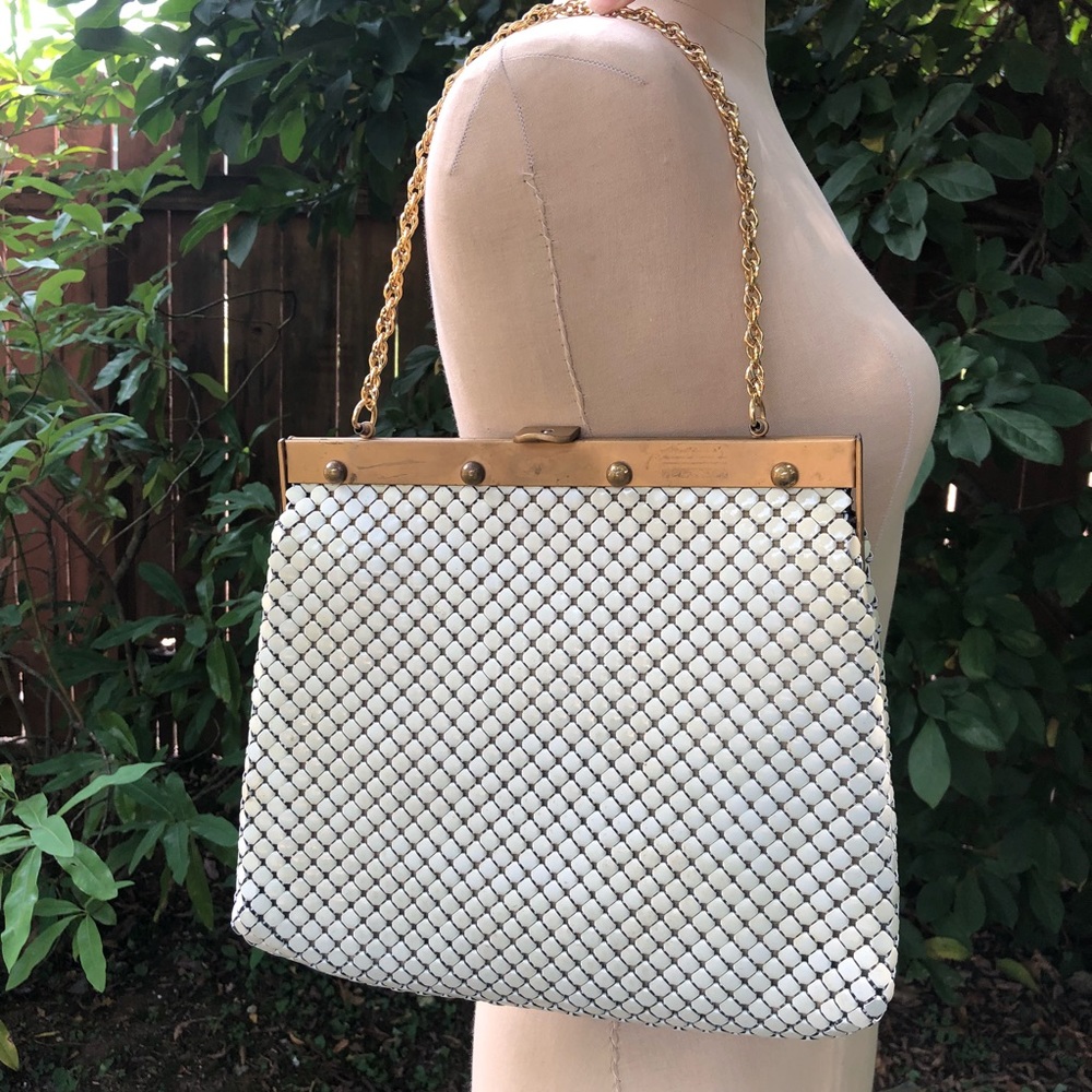WHITING & DAVIS Vintage white mesh bag